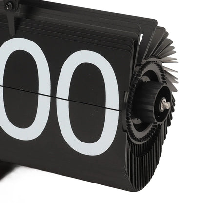 Vintage retro flip clock with wooden base and large number display for home office decoration and modern timekeeping