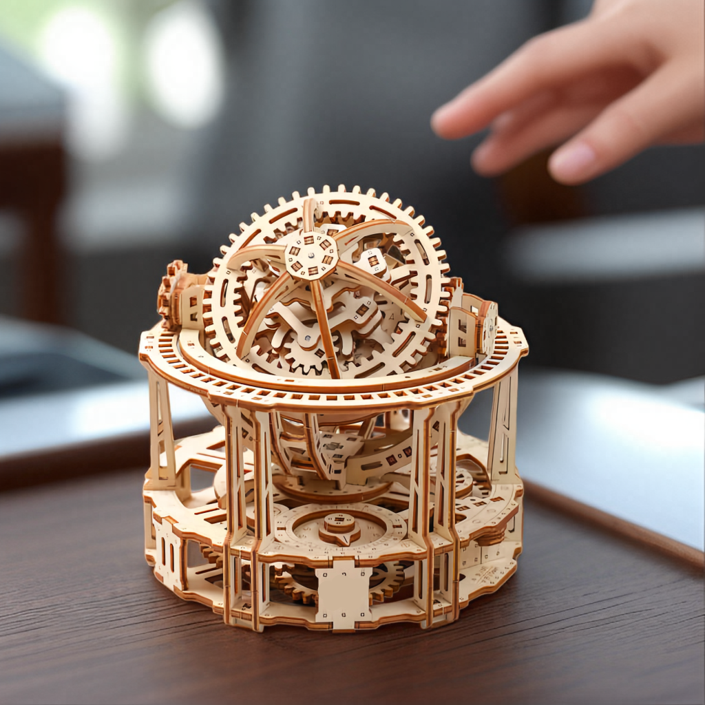 Diyion Spherical Tourbillon Chronograph - Mechanical Wooden Clock Kit