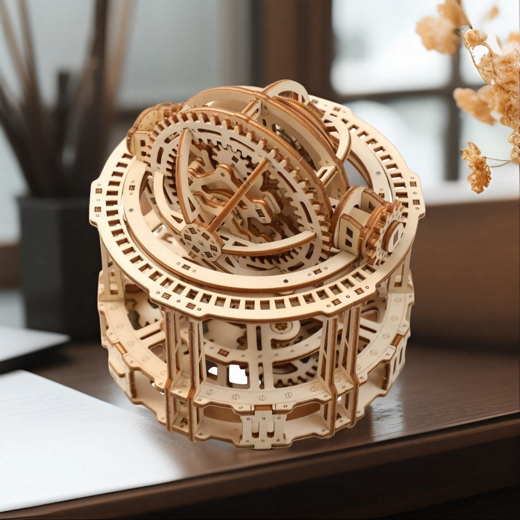 Diyion Spherical Tourbillon Chronograph - Mechanical Wooden Clock Kit