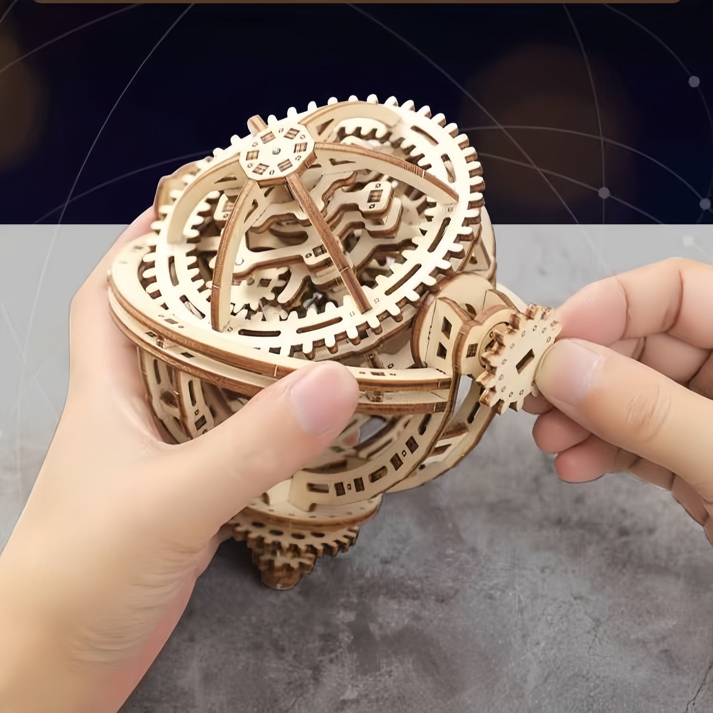 Diyion Spherical Tourbillon Chronograph - Mechanical Wooden Clock Kit