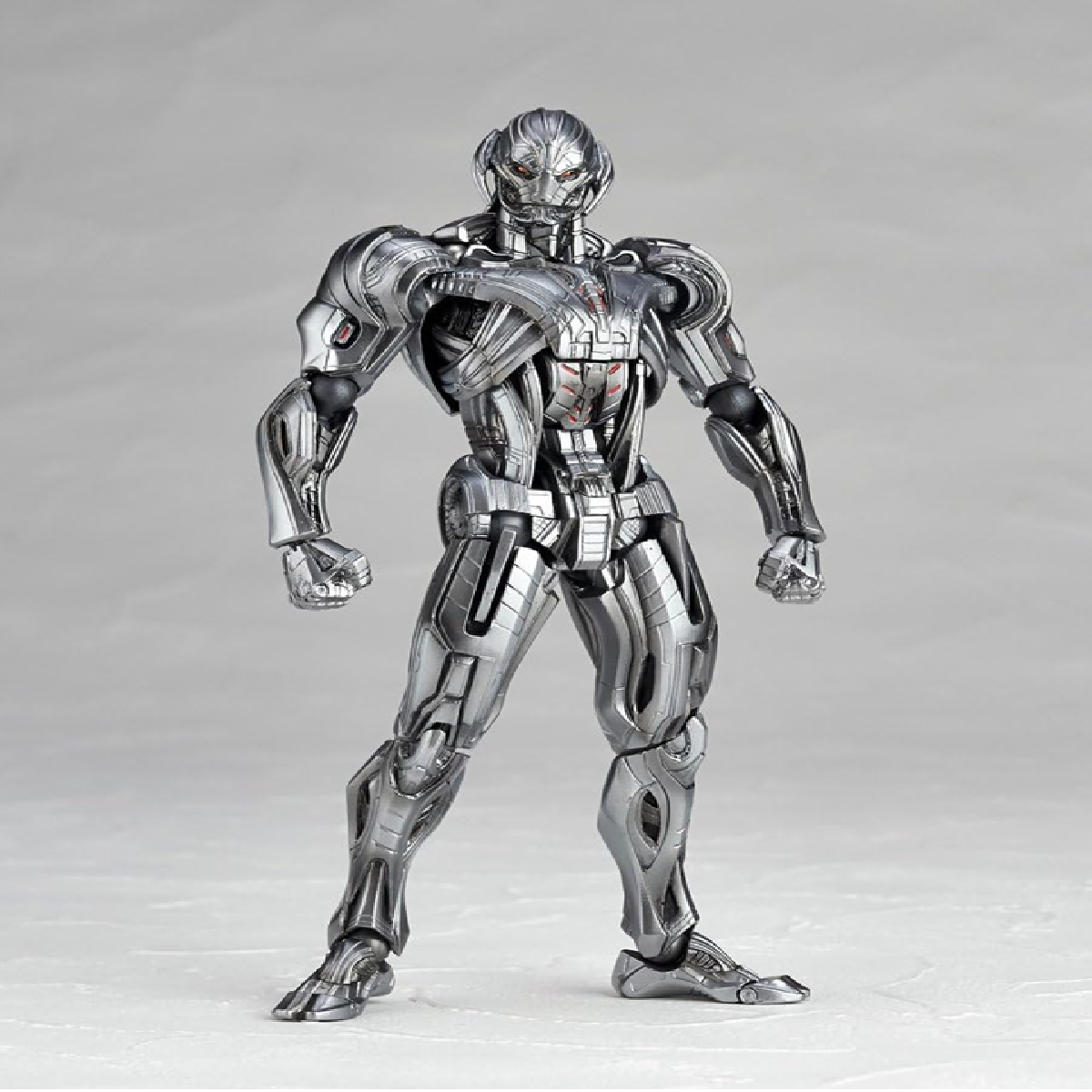 Ultron action figure with metallic PVC finish for detailed shelf posing