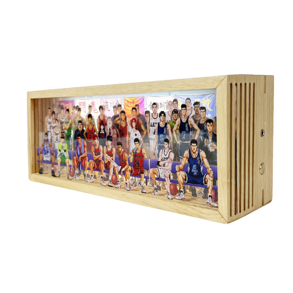 Dragon Ball Diyion anime acrylic LED light with 3D character artwork in a rechargeable wood-framed display
