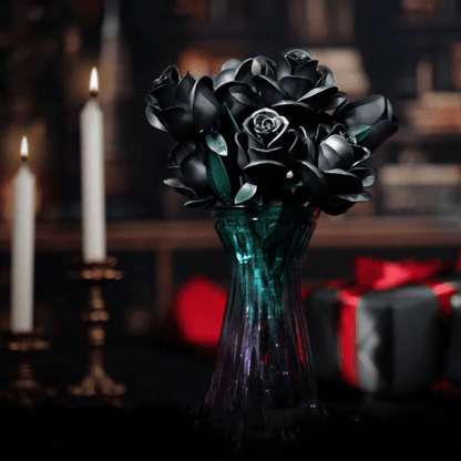 Diyion | Eternal Black Rose Bouquet Building Blocks - Diyion