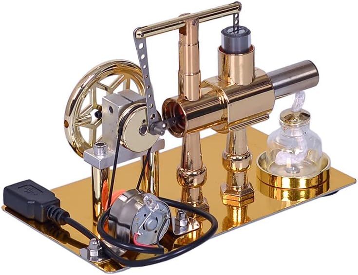 Diyion Educational Stirling Engine Generator with LED Light - Premium Physics Teaching Model for STEM Learning and Science Demonstrations