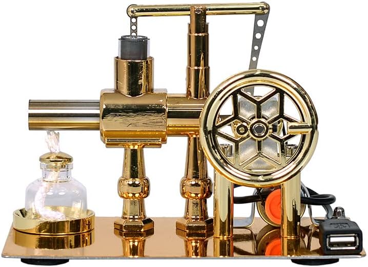 Diyion Educational Stirling Engine Generator with LED Light - Premium Physics Teaching Model for STEM Learning and Science Demonstrations