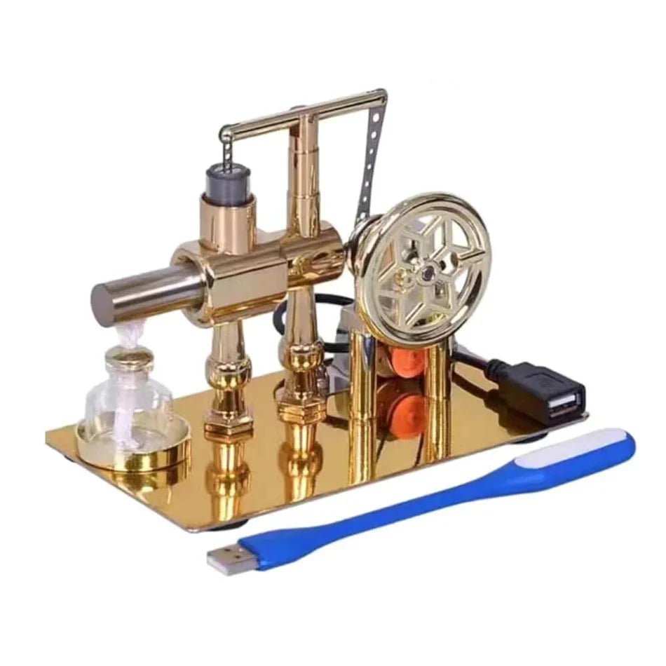 Diyion Educational Stirling Engine Generator with LED Light - Premium Physics Teaching Model for STEM Learning and Science Demonstrations