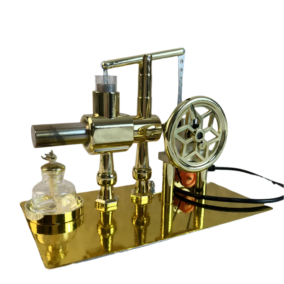 Diyion Educational Stirling Engine Generator with LED Light - Premium Physics Teaching Model for STEM Learning and Science Demonstrations