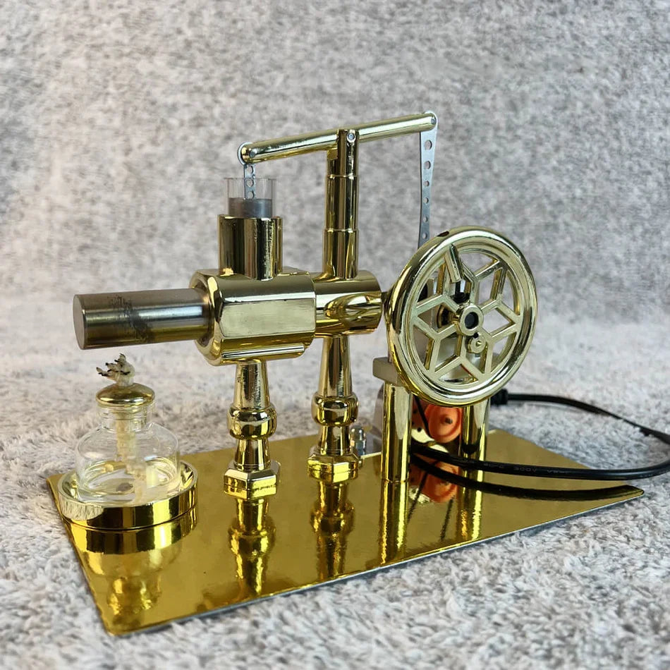 Diyion Educational Stirling Engine Generator with LED Light - Premium Physics Teaching Model for STEM Learning and Science Demonstrations