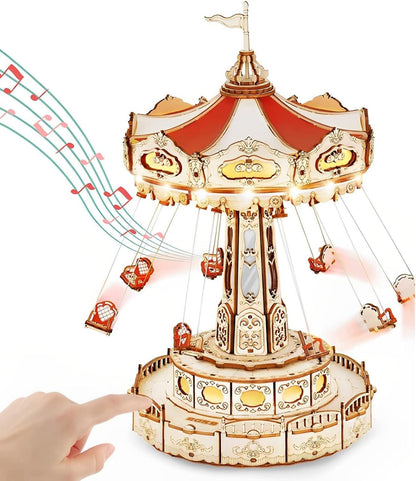 Diyion™ | Enchanted Carousel Swing Ride Music Box - Diyion