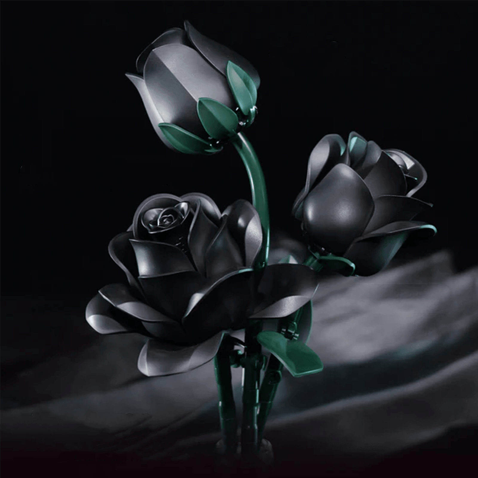 Diyion | Eternal Black Rose Bouquet Building Blocks - Diyion