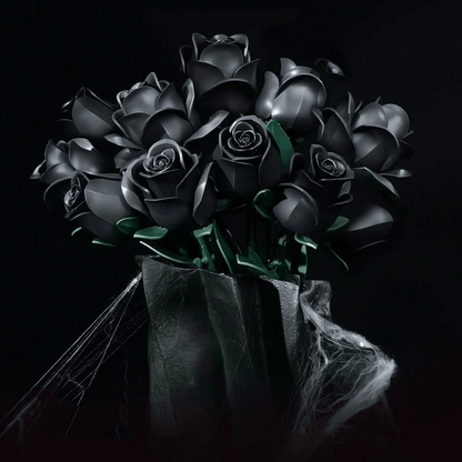 Diyion | Eternal Black Rose Bouquet Building Blocks - Diyion